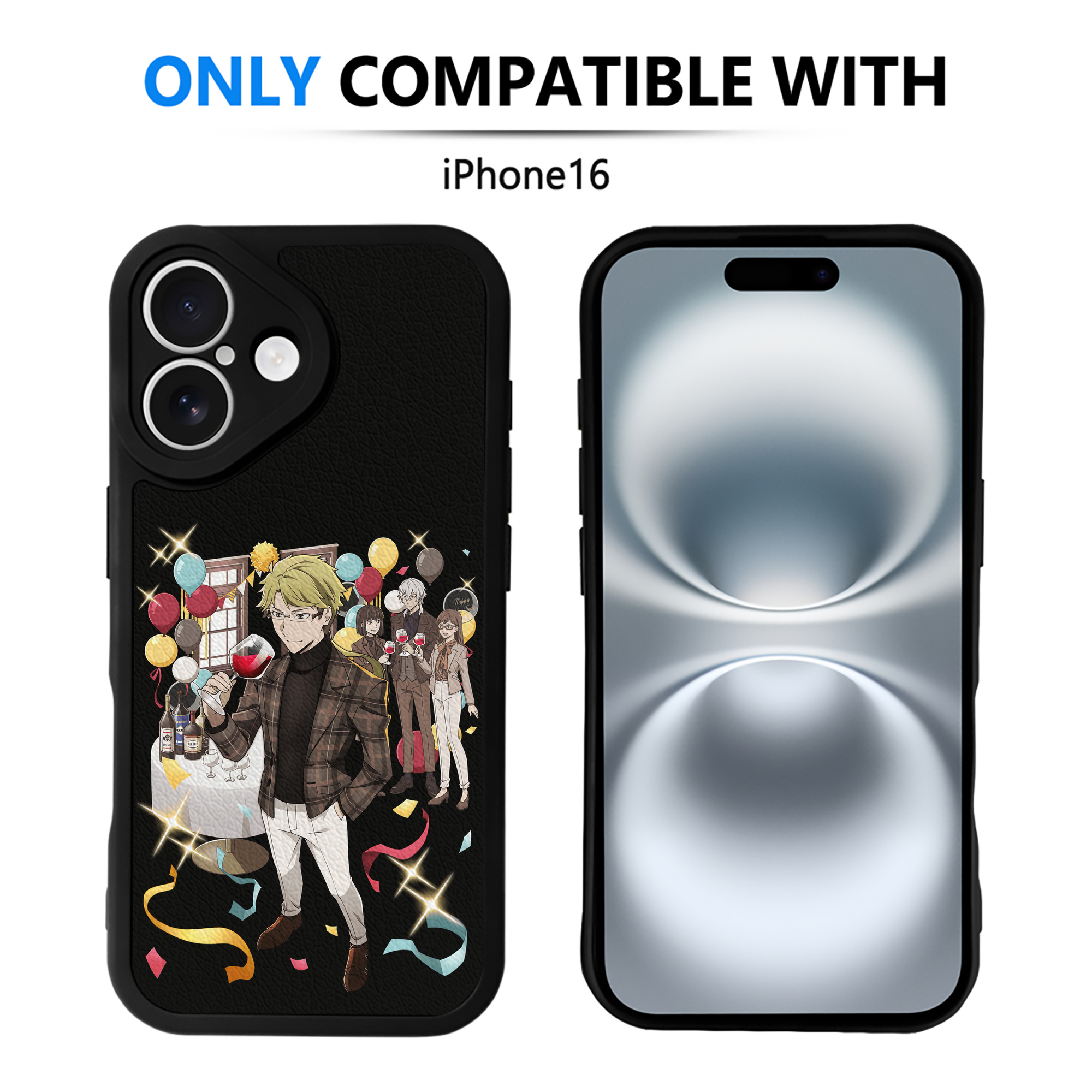 （画像用） 文豪ストレイドッグス Bungo Stray Dogs 【iPhone 16シリーズ対応】シリコンスマホケース（レザー調） 材質：シリコン